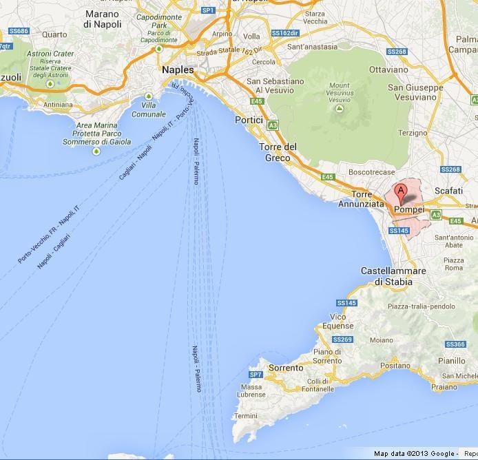 mapa da baía de nápoles, italia