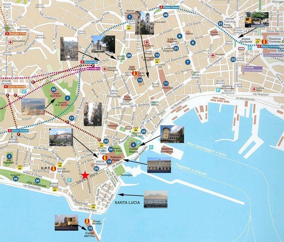 Mapa de nápoles porto