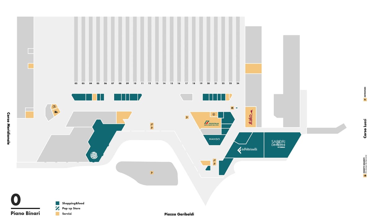 Mapa de napoli centrale tren a estación de